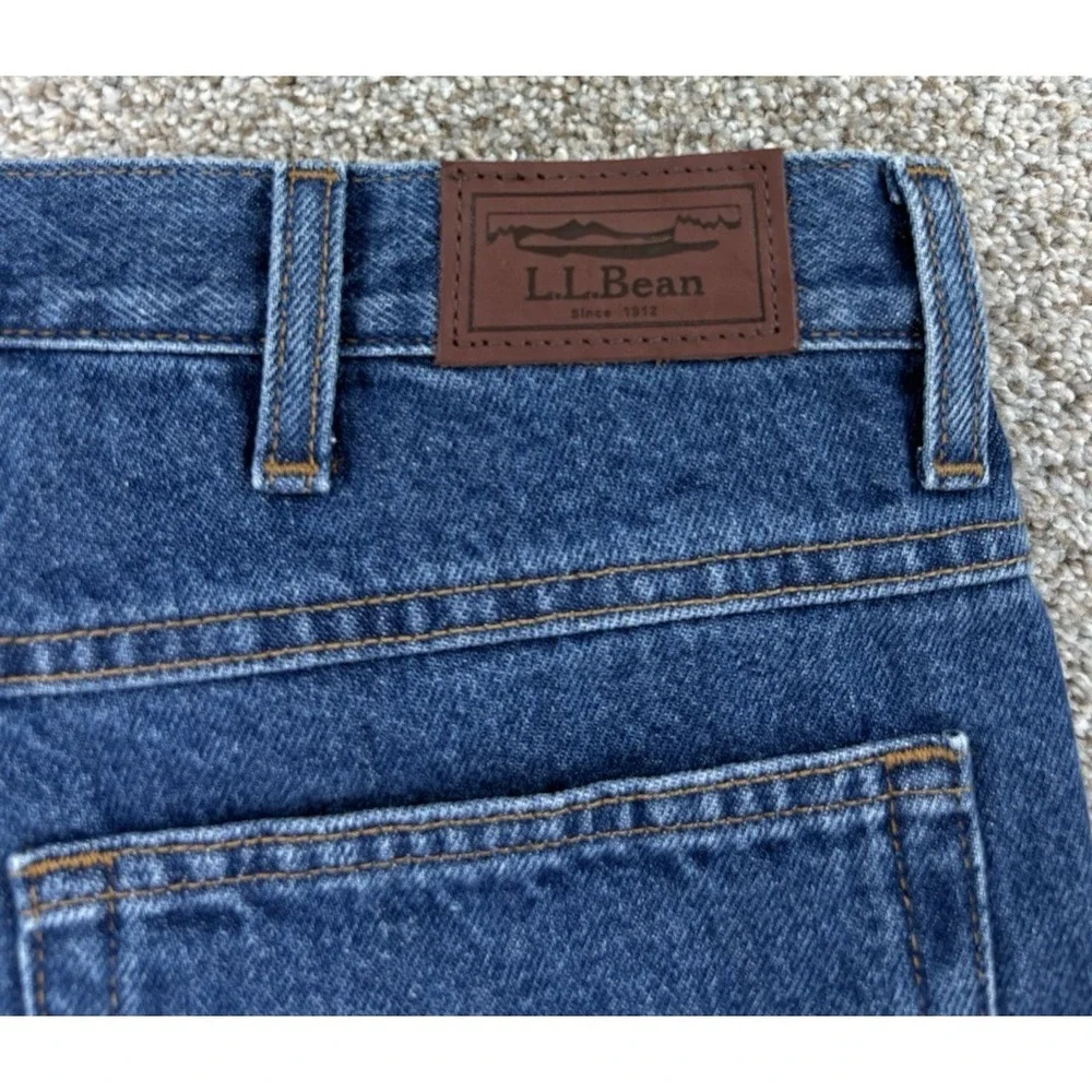 NEW LL Bean Double L Flannel Lined Jean Mens 36x30 Blue Classic Fit Cotton Denim